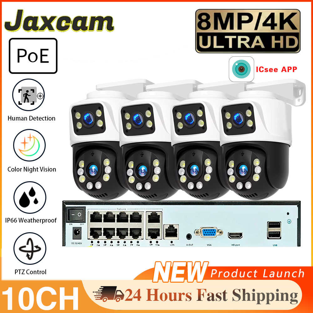 Home Security Camera System - 10CH POE NVR 8MP HD Human