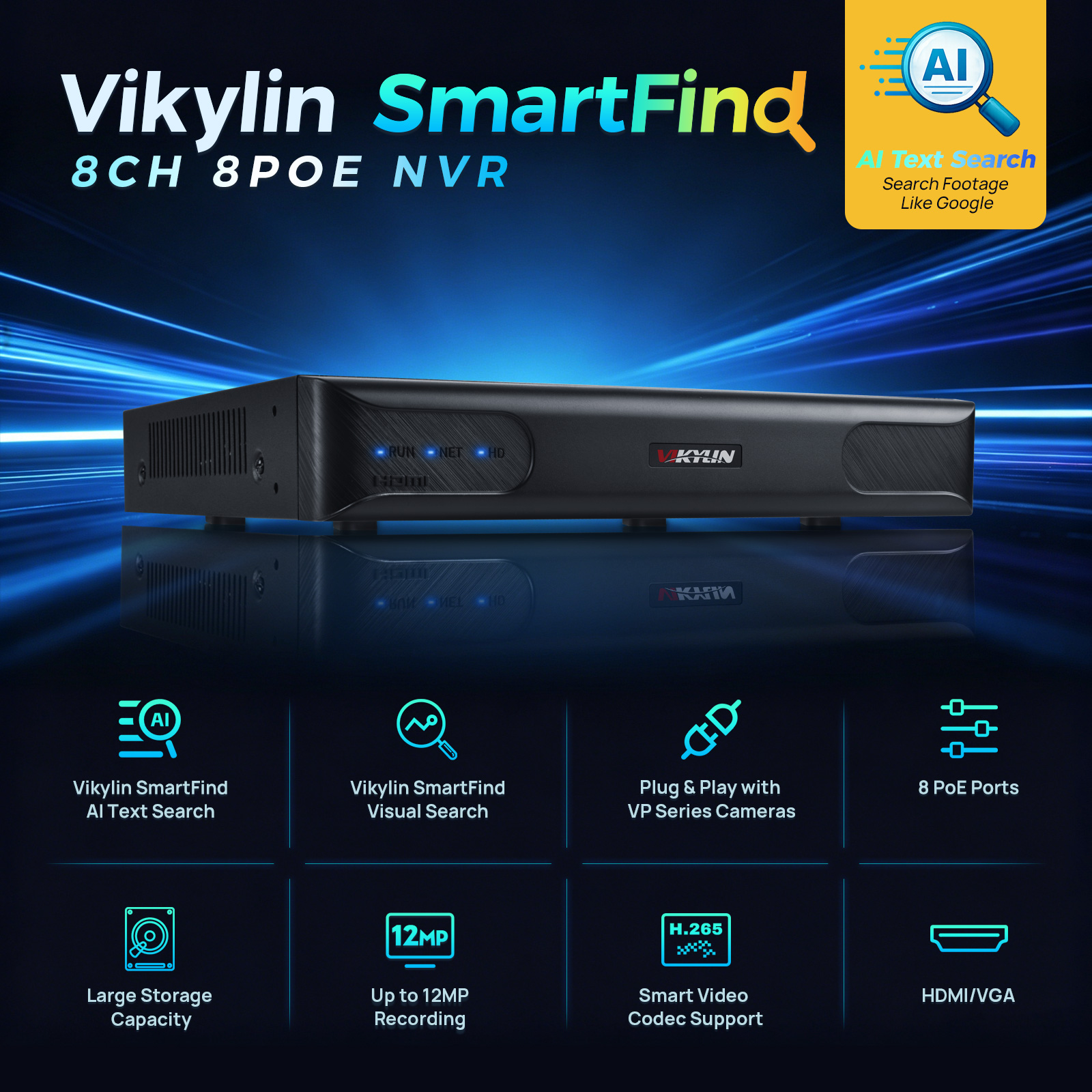 Home Security Camera System - Vikylin 4K NVR UP to 12MP