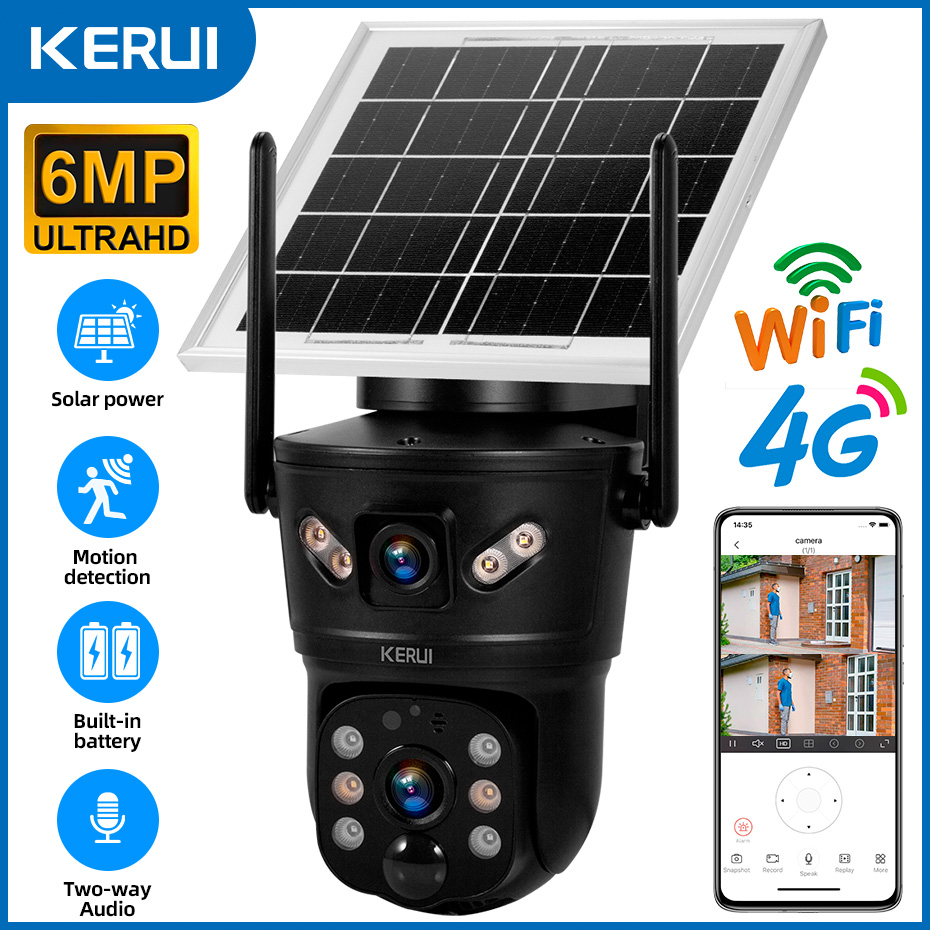Home Security Brand - KERUI Outdoor 6MP Solar Camera 4G