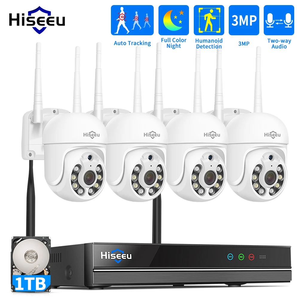 Home Security Camera System - Hiseeu 5MP WiFi CCTV Camera Security