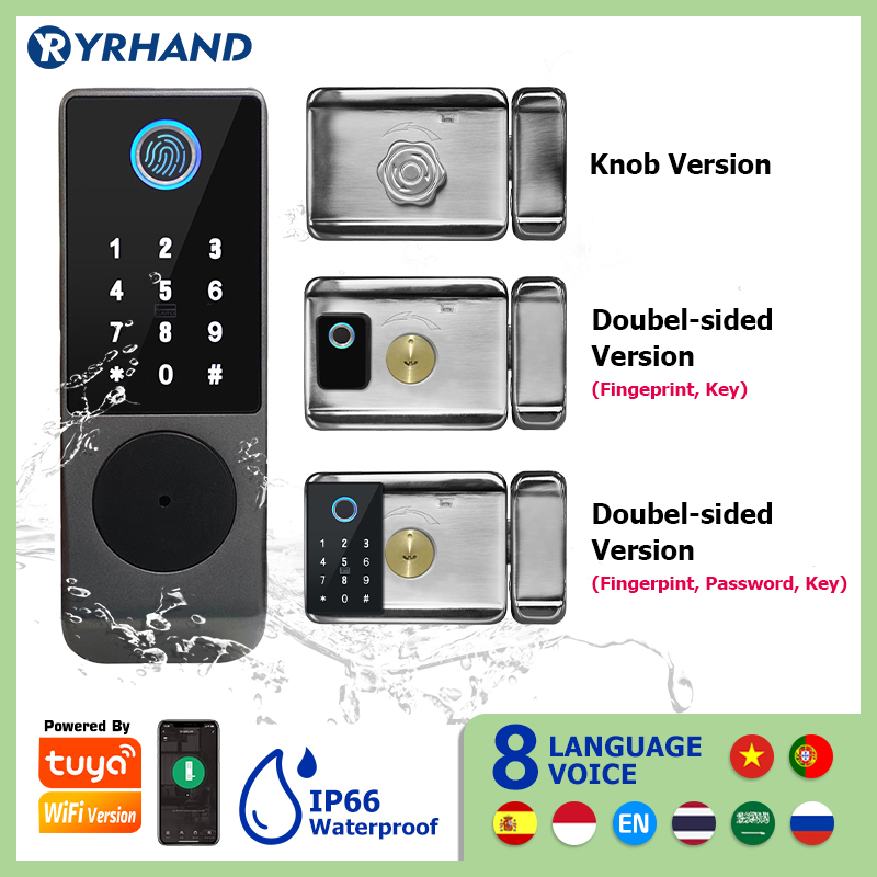 Home Security Brand - Tuya Smart lock Waterproof Wifi Double