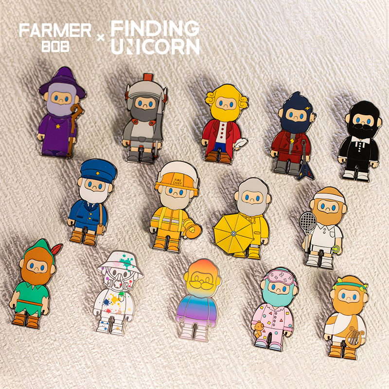 Home Security Movie - Farmer Bob Color Metal Badge Anime