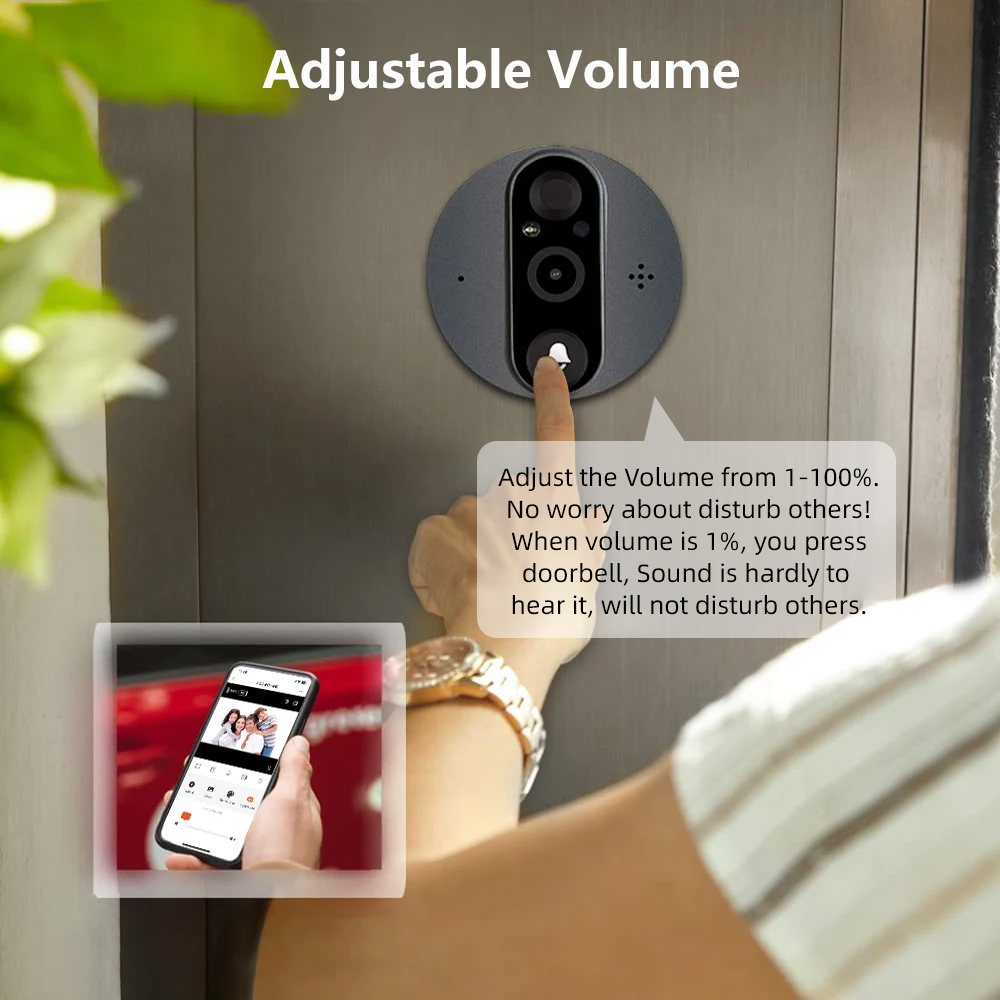 3MP WiFi Smart Tuya Peephole 5 - Peephole Camera Viewer ulasan dan harga