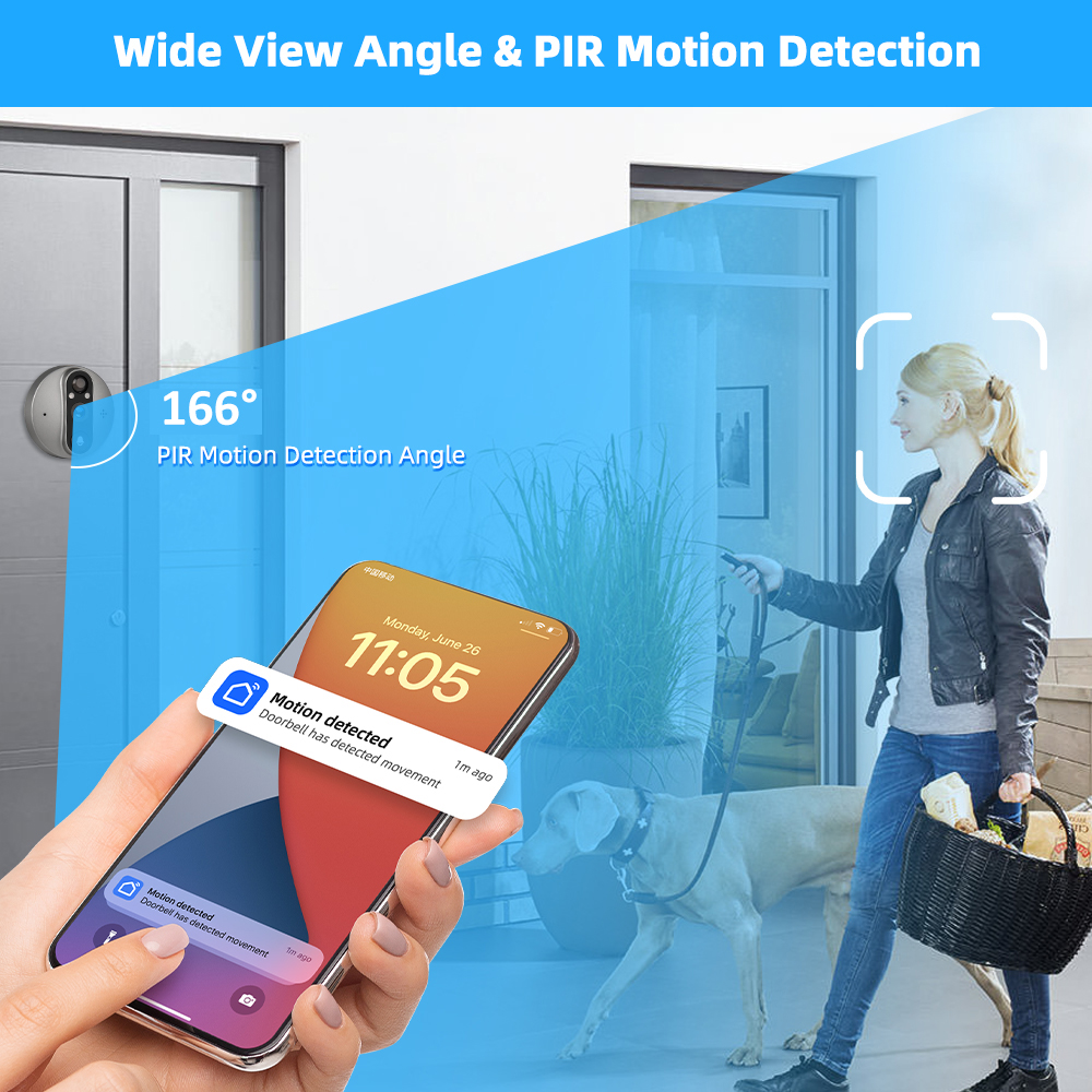 3MP WiFi Smart Tuya Peephole 5 - Peephole Camera Viewer ulasan dan harga