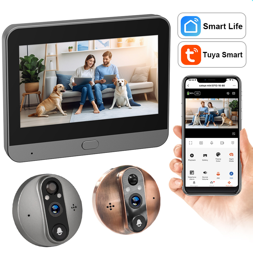 3MP Smart Life Tuya 1080P WiFi - Peephole Camera Viewer ulasan dan harga