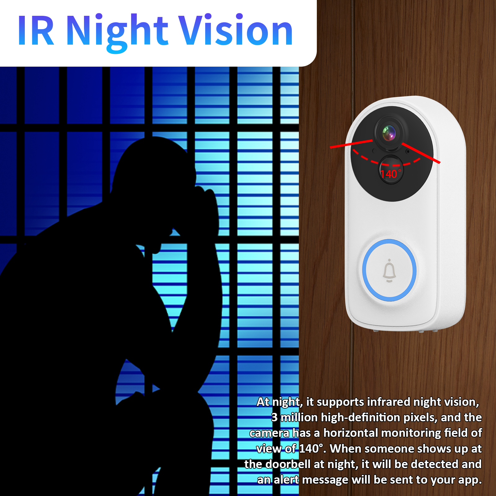 3MP 1296P iCsee APP Wireless W - Peephole Camera Viewer ulasan dan harga