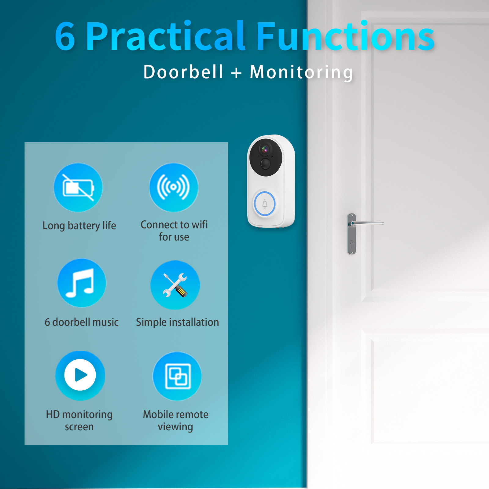 3MP 1296P iCsee APP Wireless W - Peephole Camera Viewer ulasan dan harga