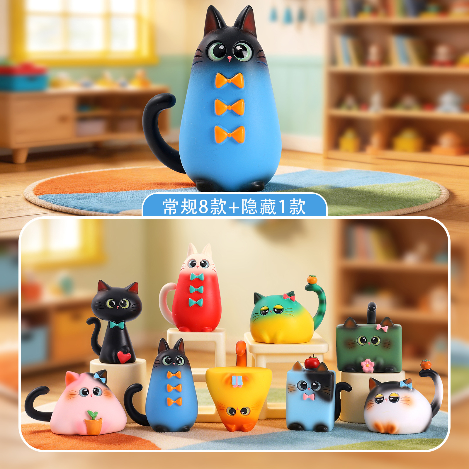 Blind Box Cat Figurine Resin C - Home Security For Apartments ulasan dan harga