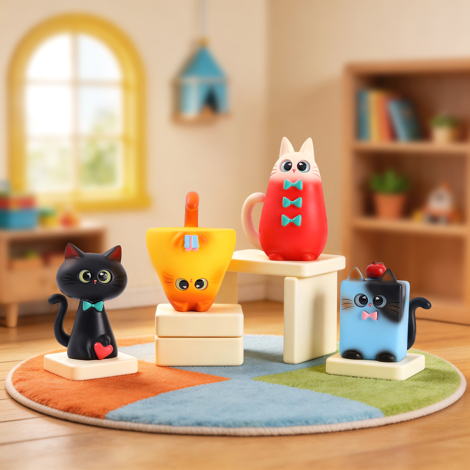 Blind Box Cat Figurine Resin C - Home Security For Apartments ulasan dan harga