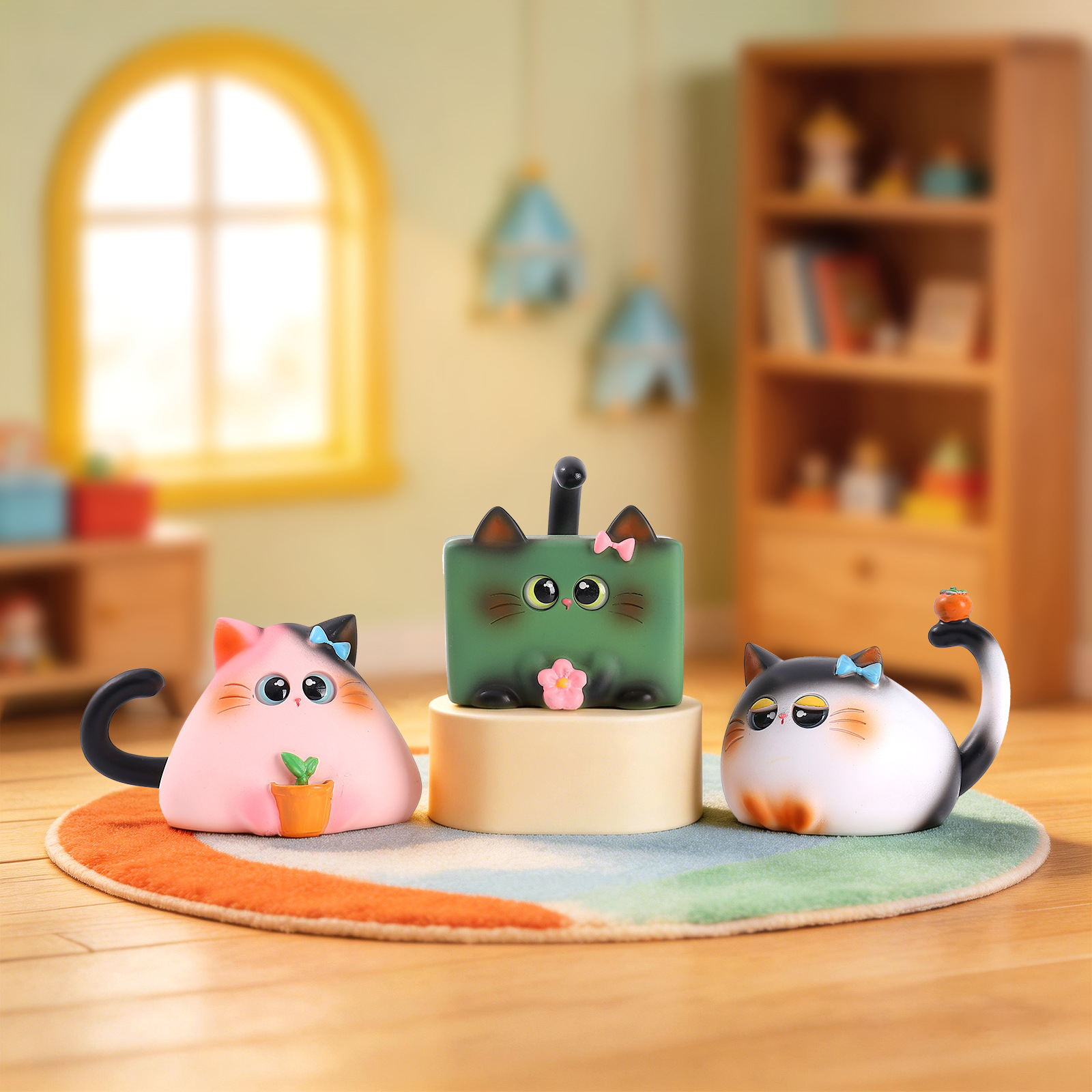 Blind Box Cat Figurine Resin C - Home Security For Apartments ulasan dan harga