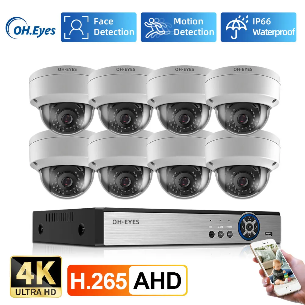 Home Security 8MP H.265+ 4CH 4 - Home Security Camera System ulasan dan harga