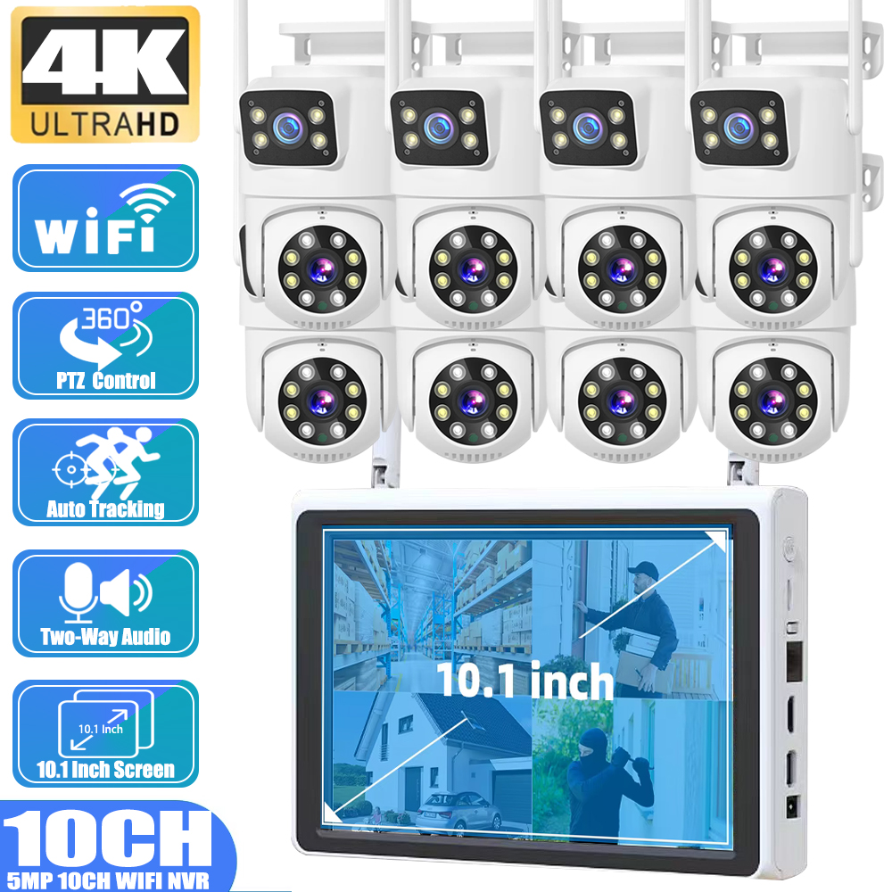 10 Channel CCTV Security 4K Du - Home Security Camera System ulasan dan harga