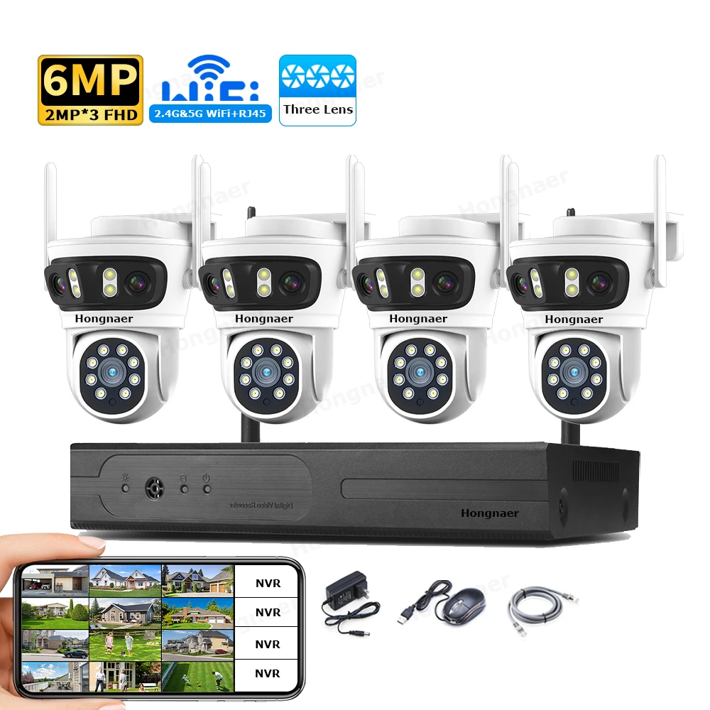 2026 Hongnaer 6MP 4CH 3 Lens 2 - Home Security Camera System ulasan dan harga