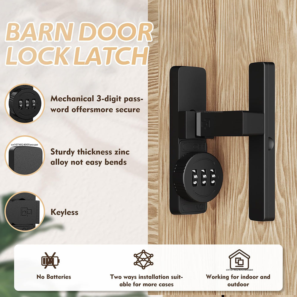 Security Barn Door Lock 3-Digi - Home Security Door Lock ulasan dan harga