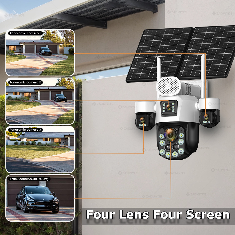 4 Lens Outdoor 360° Surveillan - Home Security Brand ulasan dan harga
