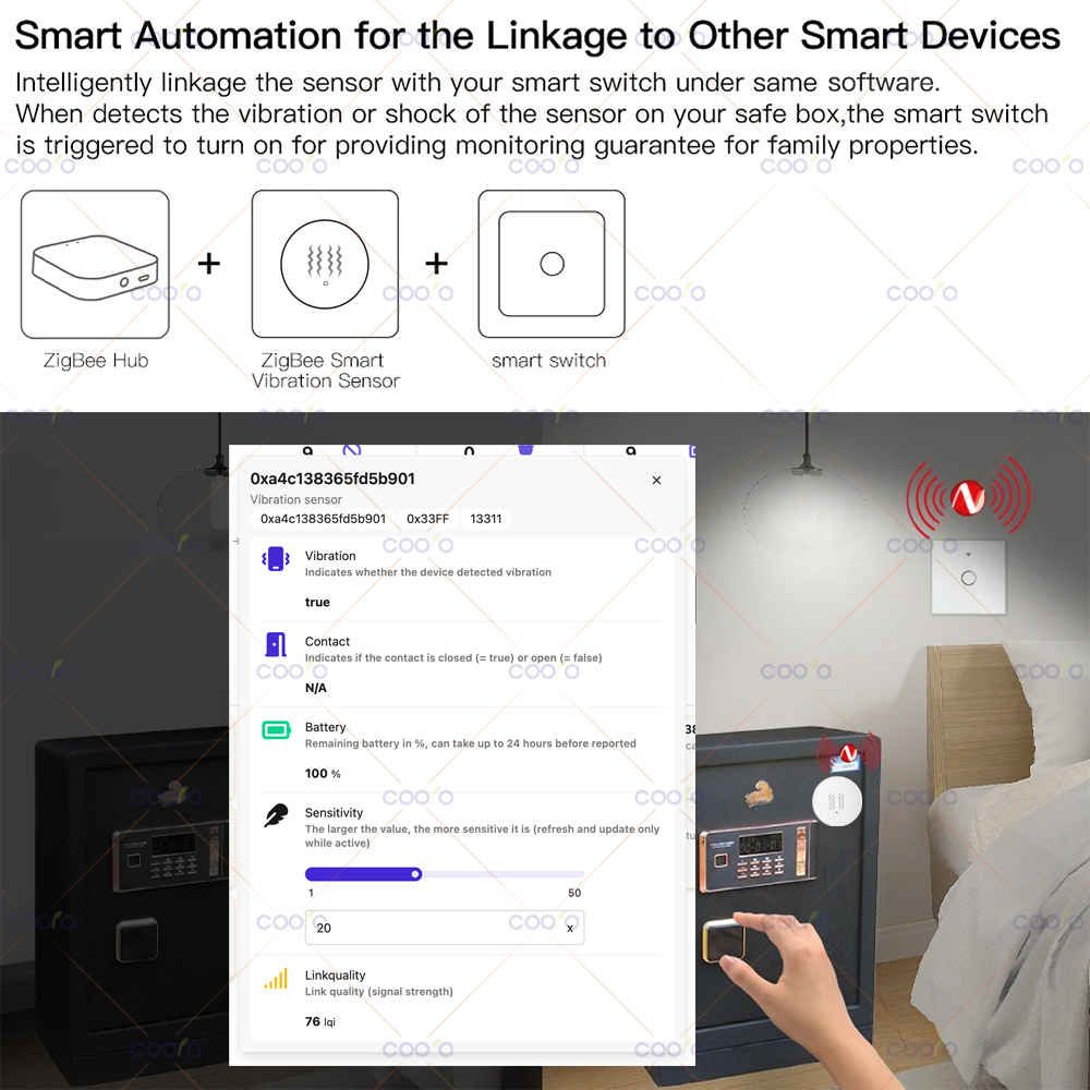 ZigBee 3.0 Vibration Sensor Re - Window Alarm Sensor ulasan dan harga