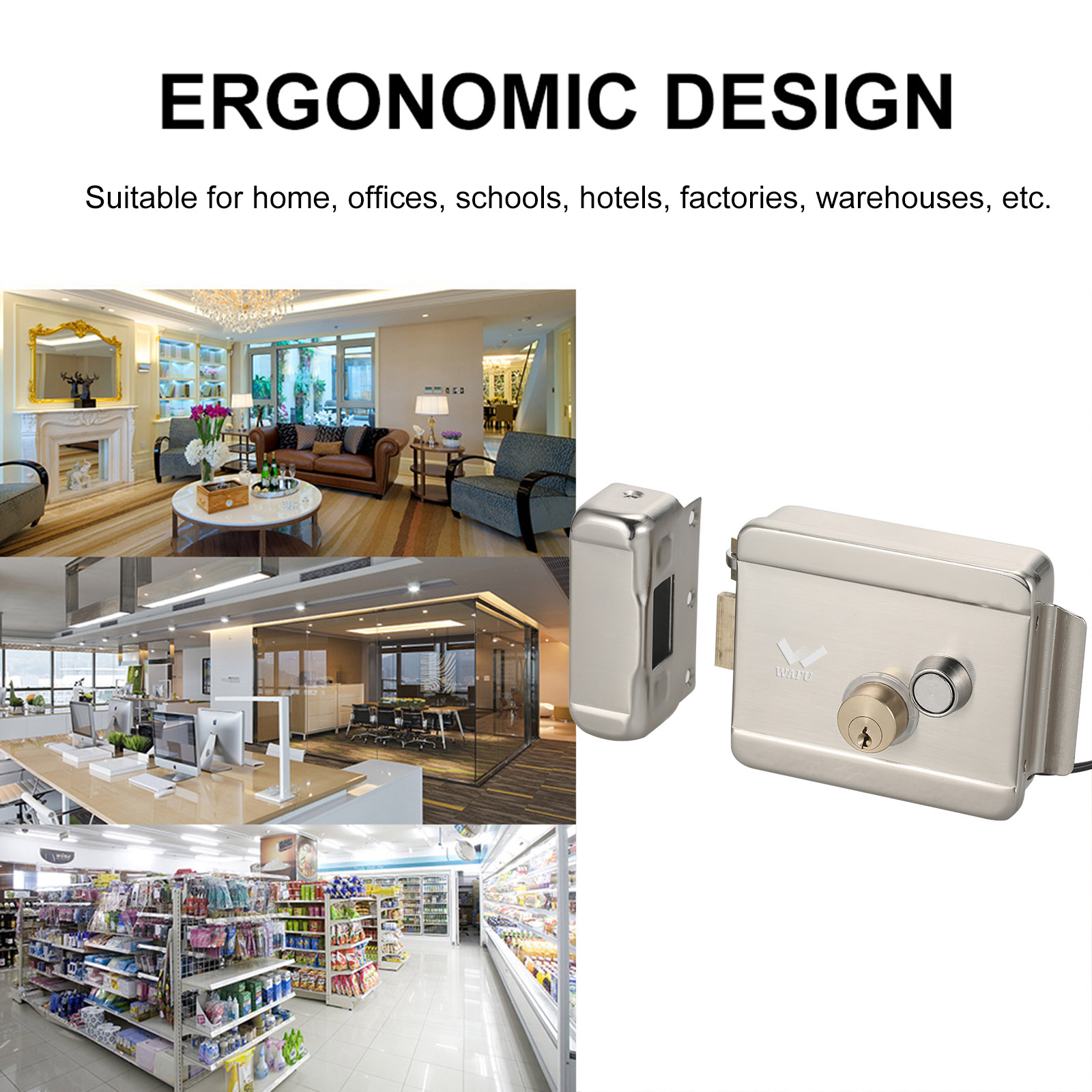 WAFU Smart Electric Gate Door  - Home Security Door Lock ulasan dan harga