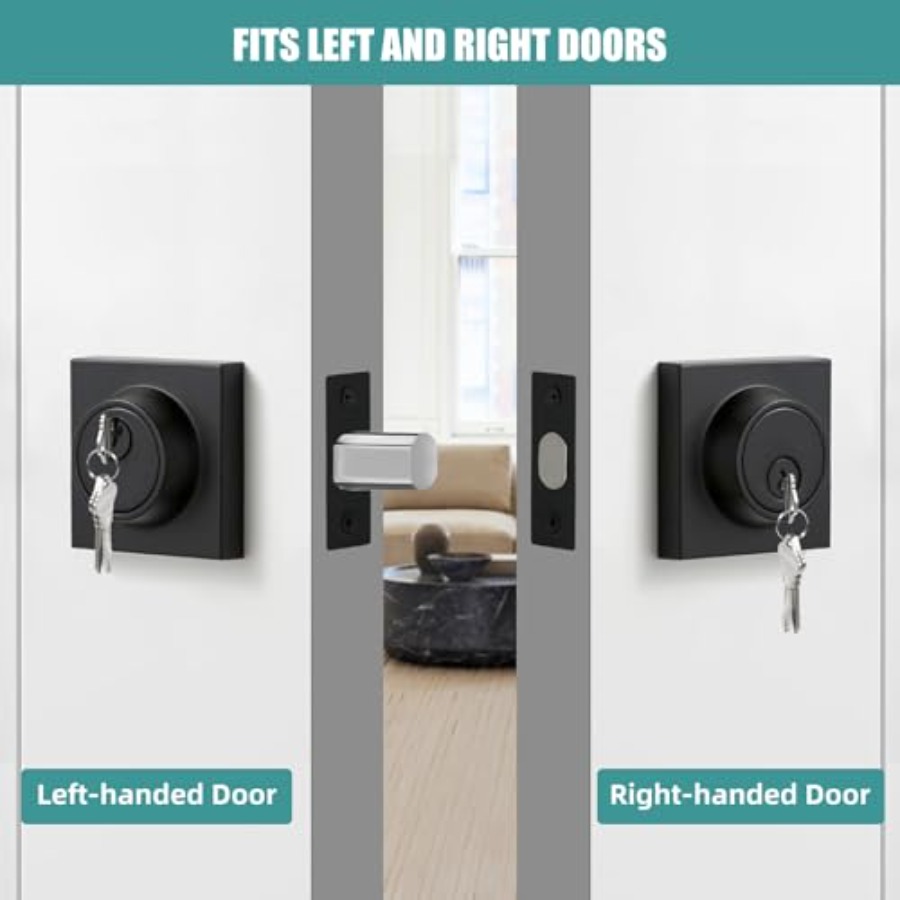 Matte Black Square Single Cyli - Home Security Door Lock ulasan dan harga