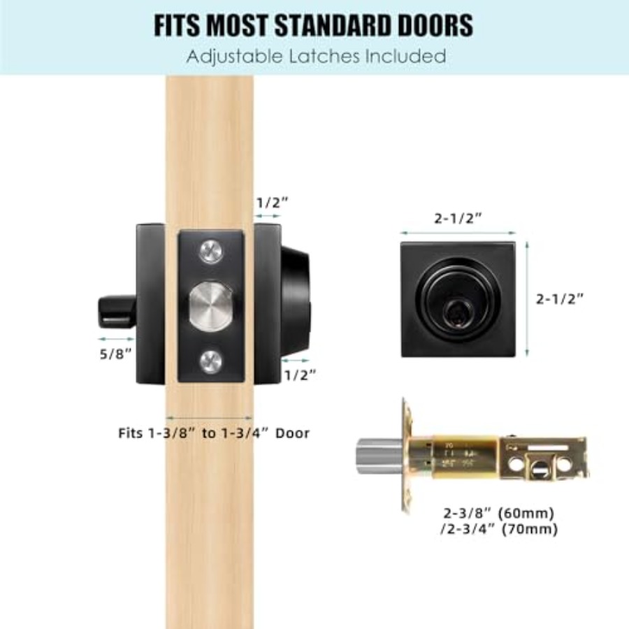 Matte Black Square Single Cyli - Home Security Door Lock ulasan dan harga