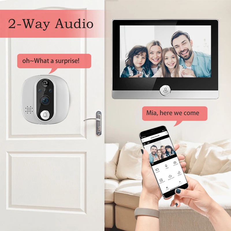 Tuya Video Doorbell 1080P WiFi - Peephole Camera Viewer ulasan dan harga