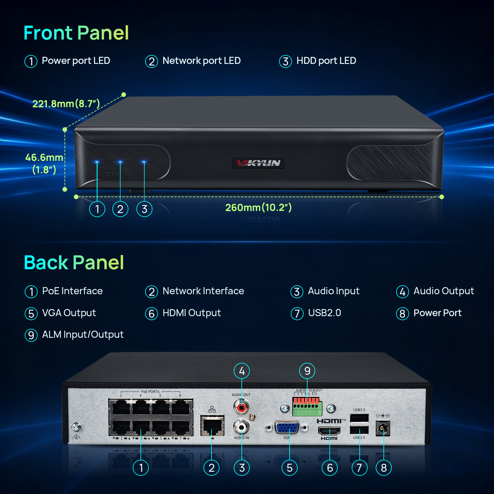 Vikylin 4K NVR UP to 12MP 8CH  - Home Security Camera System ulasan dan harga
