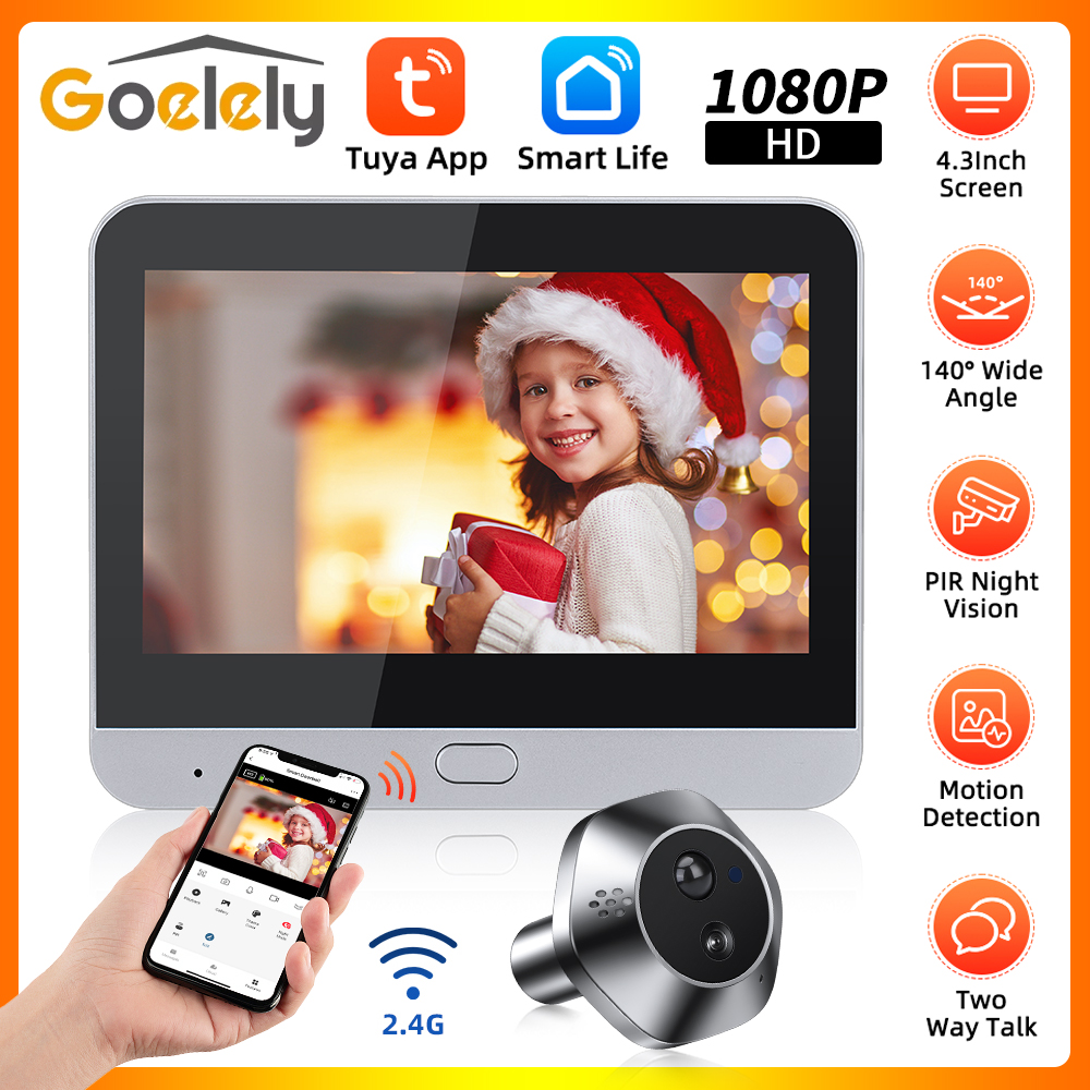 Goelely Tuya WIFI Peephole Doo - Peephole Camera Viewer ulasan dan harga