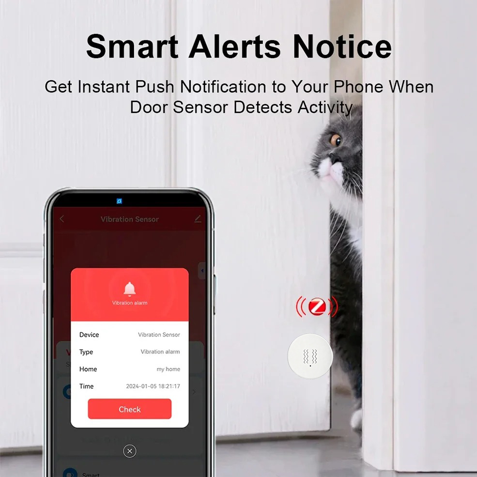 Tuya ZigBee Smart Vibration &  - Home Security Services ulasan dan harga