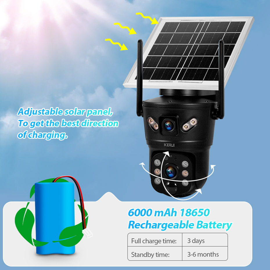 KERUI Outdoor 6MP Solar Camera - Home Security Brand ulasan dan harga