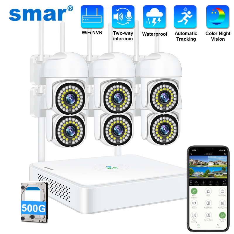Smar 3MP Wireless CCTV Securit - Home Security Camera System ulasan dan harga