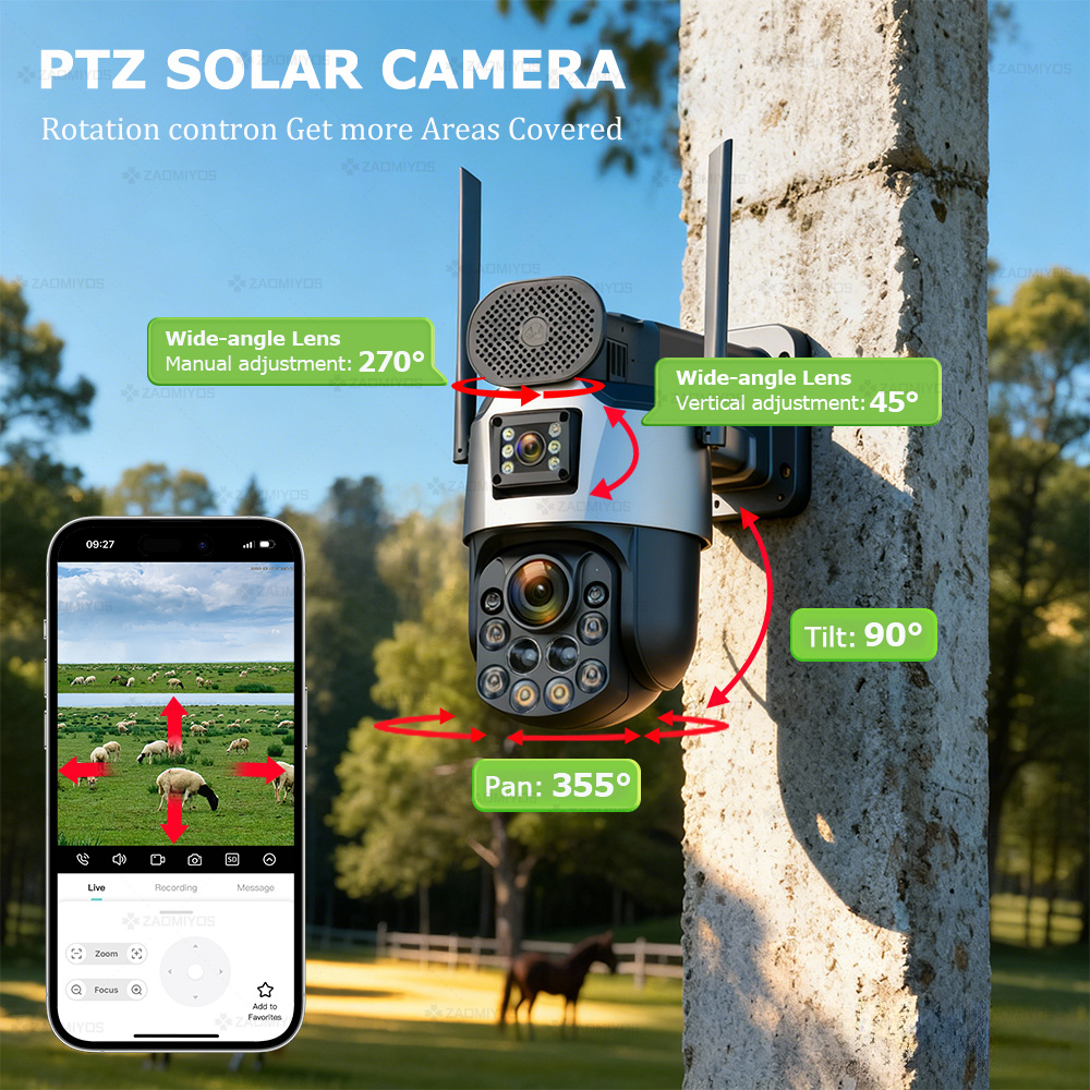 Dual Lens Home Outdoor Surveil - Home Security Brand ulasan dan harga