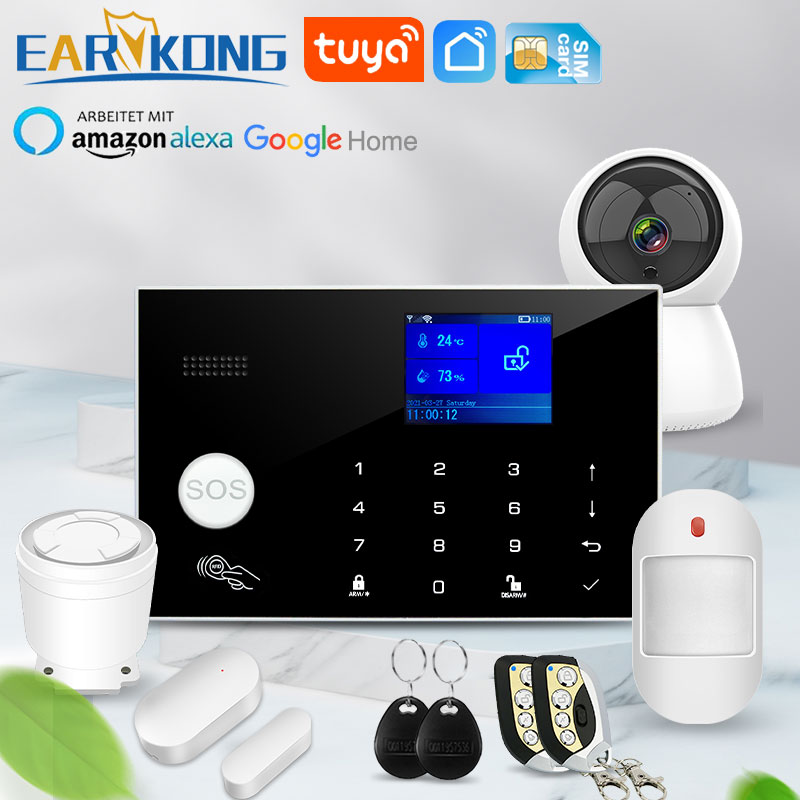 Wifi GSM Alarm System 433MHz H - Home Security Phone Number ulasan dan harga