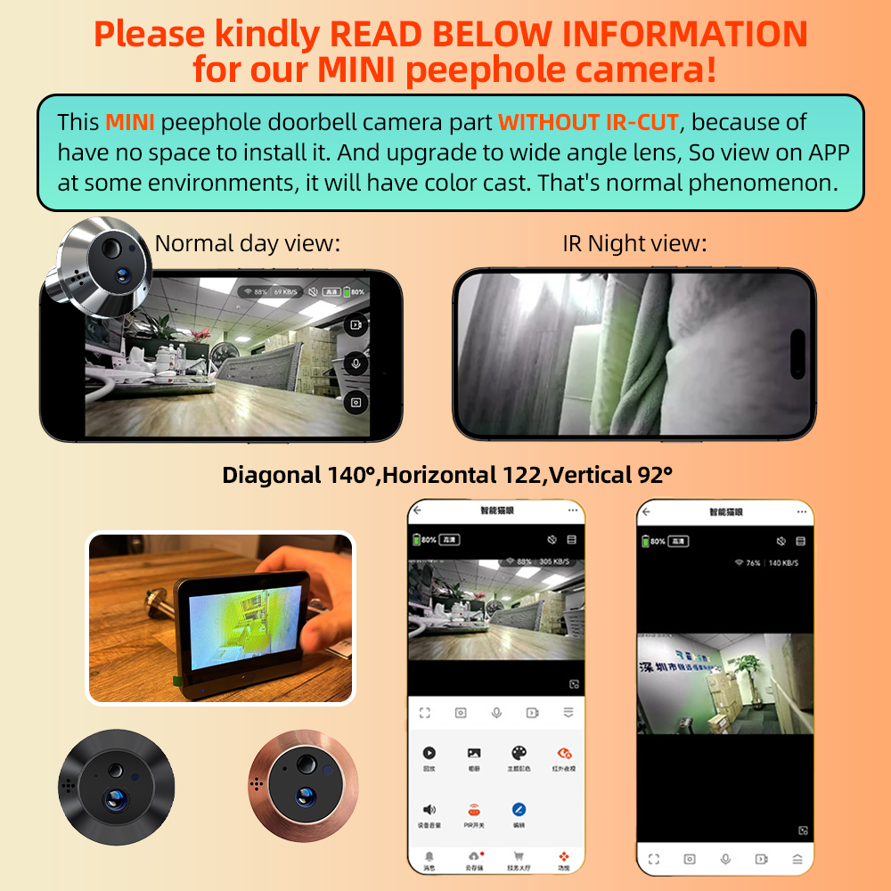 Mini Two Way Audio 3MP Tuya Sm - Peephole Camera Viewer ulasan dan harga