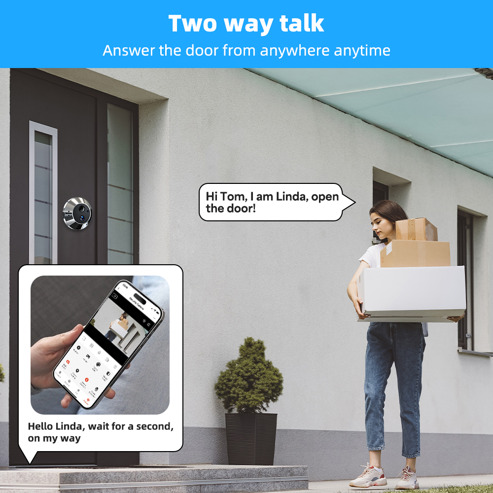 Mini Two Way Audio 3MP Tuya Sm - Peephole Camera Viewer ulasan dan harga