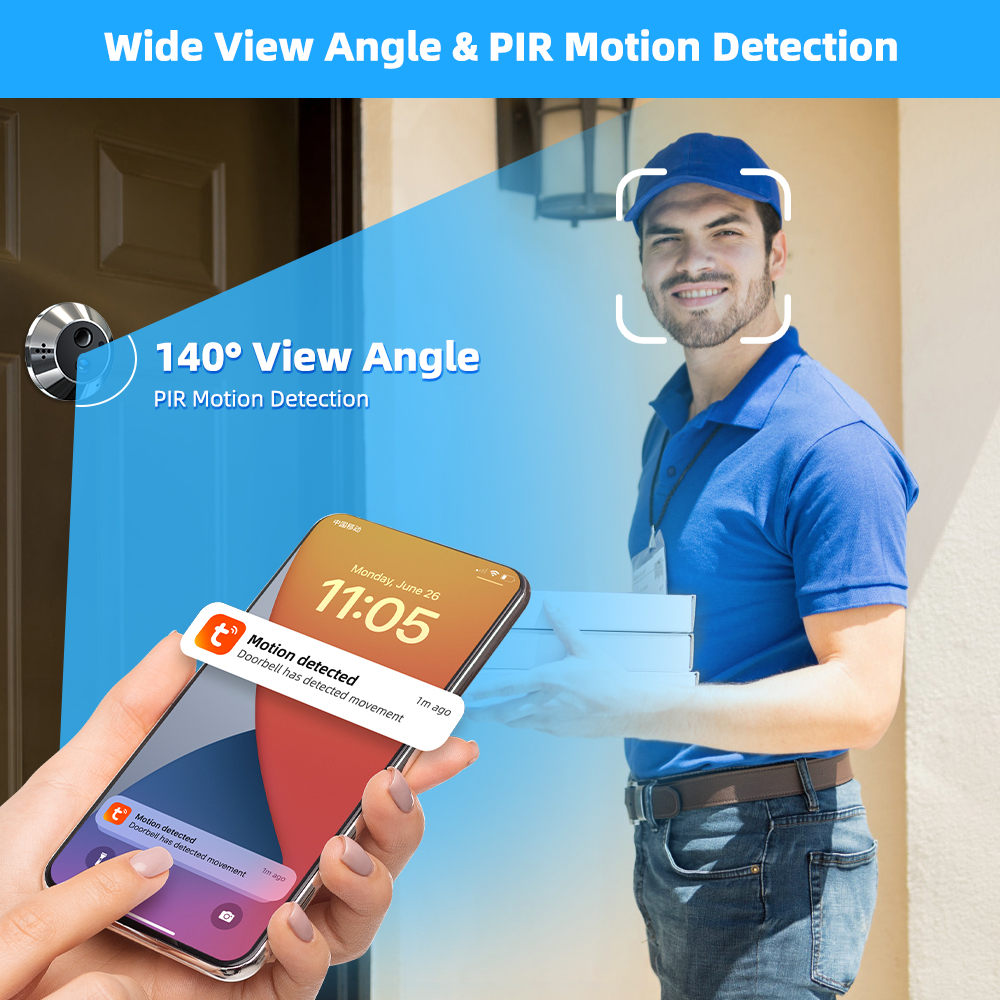 Mini Two Way Audio 3MP Tuya Sm - Peephole Camera Viewer ulasan dan harga
